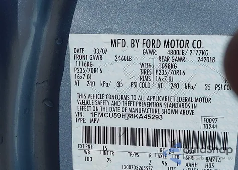 2008 Ford Escape Hybrid from USA, damaged, VIN 1FMCU59H78KA45293